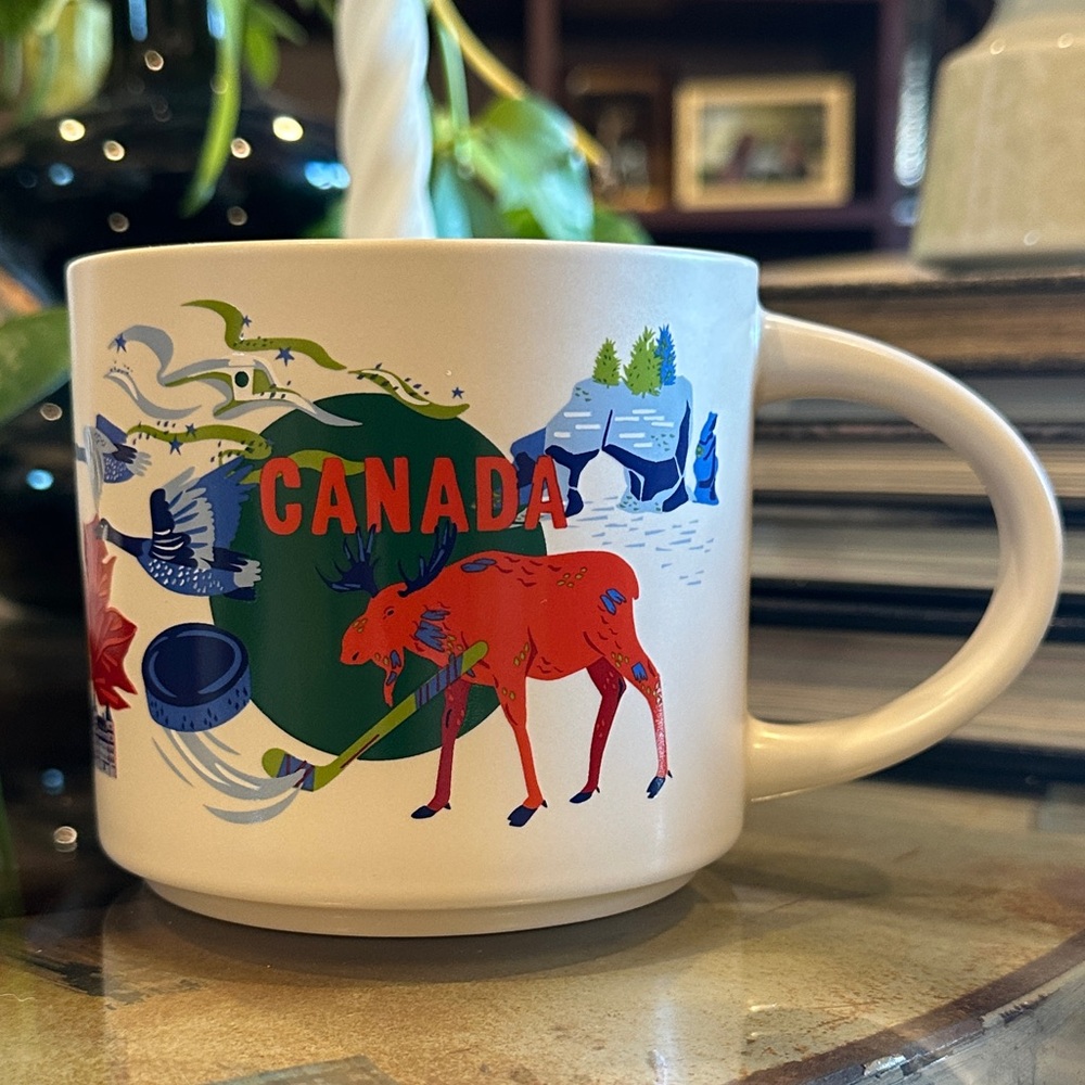 Starbucks Canada 14 oz 2024 discovery series Winter Mug with Blue and Red Design